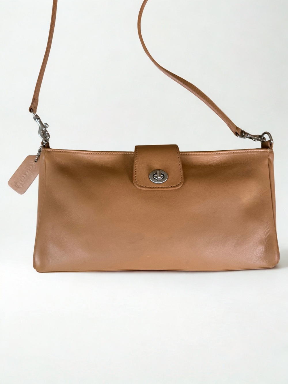 Coach Tan Leather Crossbody Shoulder Bag 9818 - Picture 3 of 10